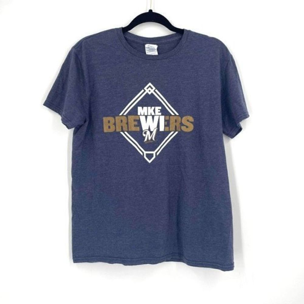 Delta Apparel MKE Milwaukee Brewers‎ Blue T-Shirt men’s unisex medium Baseball